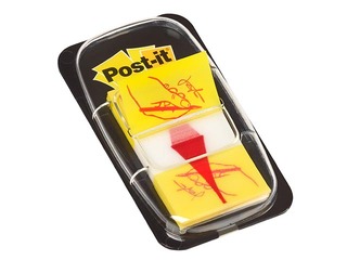 Marķēšanas indeksi plastikāta Post-it, Parakstīt šeit! 25.4x43.2mm, 50 lapiņas
