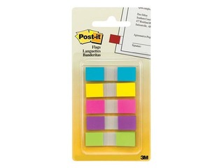 Marķēšanas indeksi plastikāta Post-it,12 x 43 mm, 5x20l., dažādas krāsas 