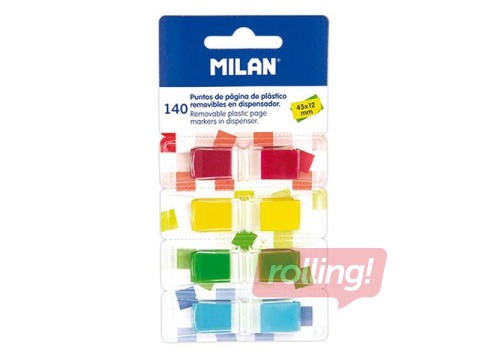 Marķēšanas indeksi plastikāta Milan, dažādas krāsas, 12x45 mm, 4х35 lapiņas