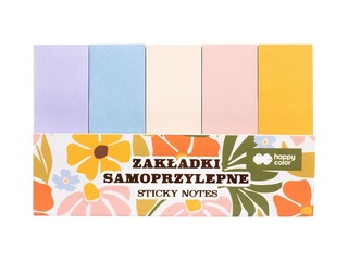 Marķēšanas indeksi Happy Color, papīra, 2x6cm, 5 krāsas pa 40 gab.