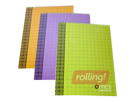 Piezīmju bloknots ar spirāli, Office, A4, rūtiņu, 96 lapas