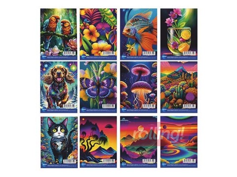 Piezīmju bloknots Centrum,  A7, ar spirāli, rūtiņu, 48 lapas