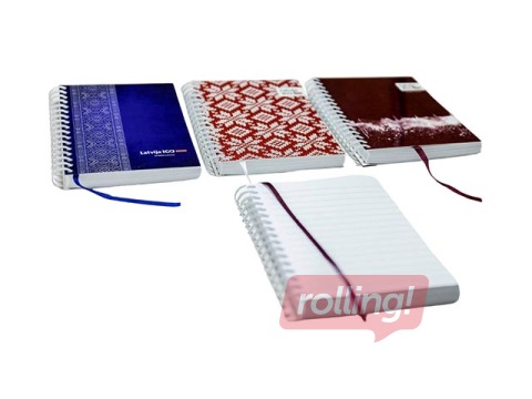 Piezīmju bloknots ar spirāli ABC Jums Latvijai, A6, līniju, 125 lapas