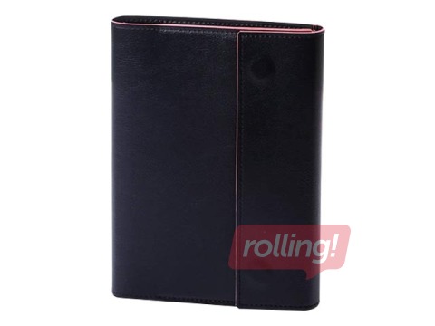 Piezīmju grāmatas apvāks ar magnētu, A5, mākslīgā āda, melns