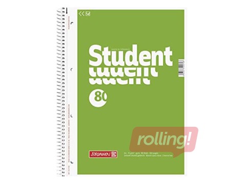 Klade ar spirāli, Student, A4, 80 baltas lapas