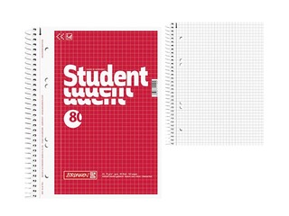 Klade ar spirāli Student, A5, rūtiņu, 80 lapas