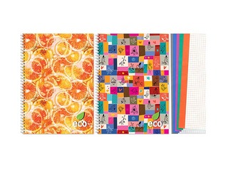 Klade ar spirāli, A4, rūtiņu, krāsainas iekšlapas, 80 lapas