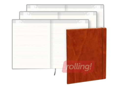 Piezīmju klade Soft, rūtiņu, A4, brūna ar brūnu gumiju