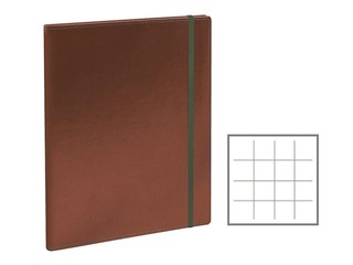 Piezīmju klade Flex, A4, rūtiņu, brūna ar zaļu gumiju