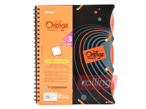 Klade ar spirāli The Orange Wave, A4+, rūtiņu, 120 lapas