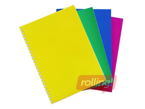 Klade ar spirāli Varavīksne, A5, rūtiņu, 48 lapas