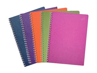 Klade kartona vākos ar spirāli SM·LT, A5, rūtiņu, krāsainas lapas, 75 lapas