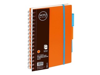 Klade ar spirāli un 3 sadalītājiem, A5, oranža, rūtiņu, 100 lapas