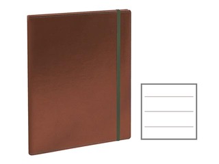 Piezīmju klade Flex, A4, līniju, brūna ar zaļu gumiju