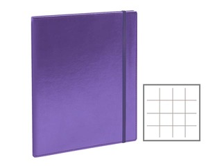 Piezīmju klade Flex, A4, rūtiņu, violeta ar pelēku gumiju