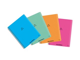 Klade ar spirāli Aurora, A5, rūtiņu, 60 lapas