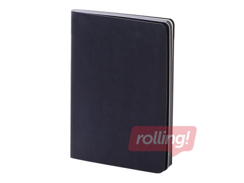 Piezīmju grāmata Balts M, rūtiņu, A5, melna