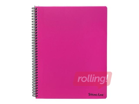 Klade ar spirāli Bantex Strong-Line, A5+, līniju, rozā, 80 lapas