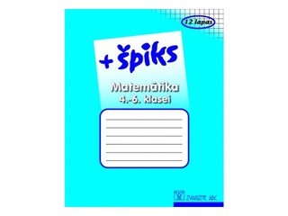 Burtnīca + Špiks Zvaigzne ABC, matemātika 4.-6.klasei, rūtiņu, 12 lapas