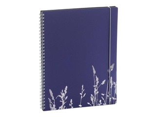 Klade ar spirāli, L, WIRE-O, rūtiņu, violeta