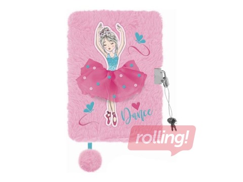 Dienasgrāmata ar atslēdziņu, A5, balerīna, līniju