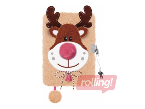 Dienasgrāmata ar atslēdziņu, A5, briedis Rūdolfs, līniju