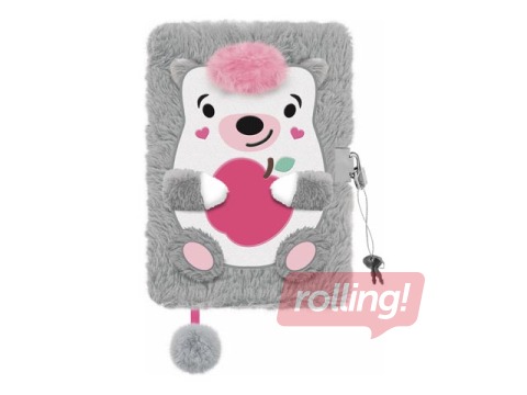 Dienasgrāmata ar atslēdziņu, A5, ezis, līniju