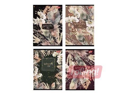 Klade Unipap Watercolor Art, A5, rūtiņu, 60 lapas