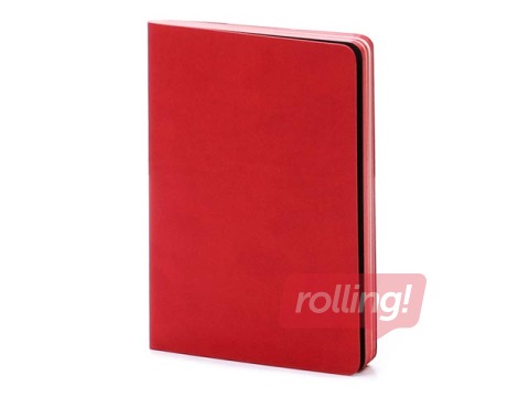 Piezīmju grāmata Balts M, A5, rūtiņu, sarkana