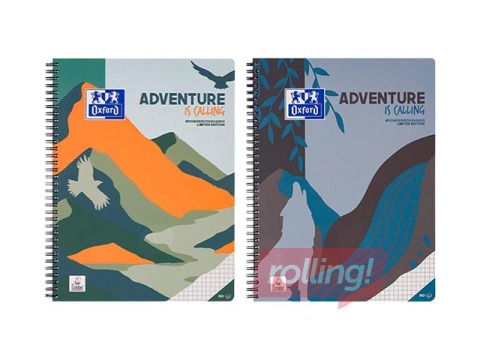 Klade ar spirāli Oxford Adventure, A4+, rūtiņu, 80 lapas