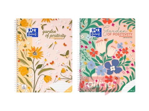 Klade ar spirāli Oxford Garden, A4+, līniju, 80 lapas