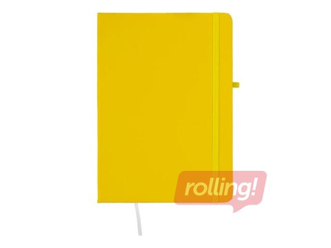 Piezīmju grāmata ar gumiju Centrum, cietos vākos, līniju, dzeltena, A5, 80 lapas