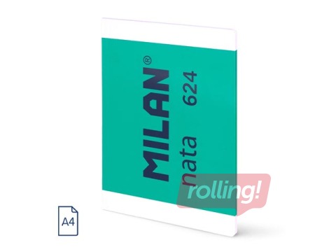 Klade mīkstos vākos Milan, Nata®, A4, rūtiņu, zaļa, 48 lapas