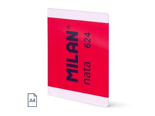 Klade mīkstos vākos Milan, Nata®, A4, rūtiņu, rozā, 48 lapas