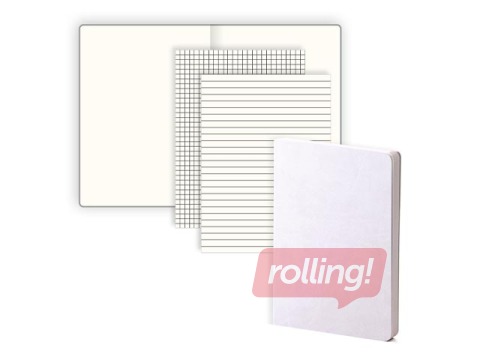 Piezīmju grāmata Balts M, baltas lapas, A5, bēša