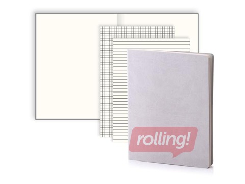 Piezīmju grāmata Balts L, baltas lapas, A4, bēša