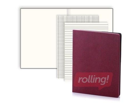 Piezīmju grāmata Balts L, baltas lapas, A4, bordo