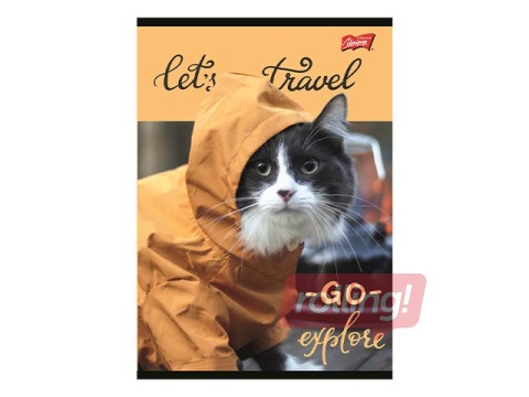 Klade Unipap, Cats Travel, rūtiņu, A4, 80 lapas