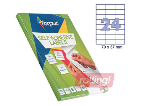 Uzlīmes Forpus, A4, 70x37mm, 100 loksnes, baltas