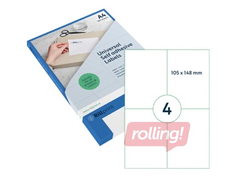 Uzlīmes Rillprint, A4,105x148 mm, 100 loksnes, baltas 
