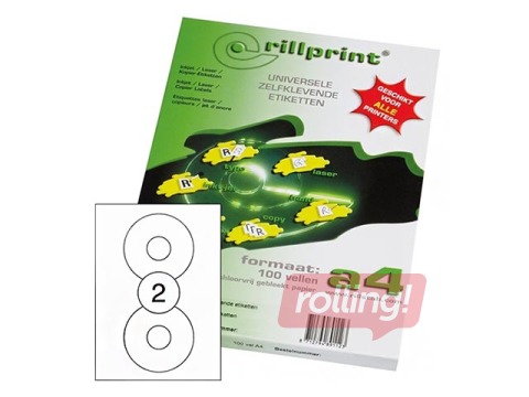 Uzlīmes Rillprint, A4, CD,100 loksnes, baltas 
