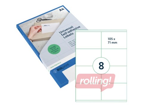 Uzlīmes Rillprint, A4, 105x71 mm,100 loksnes, baltas 