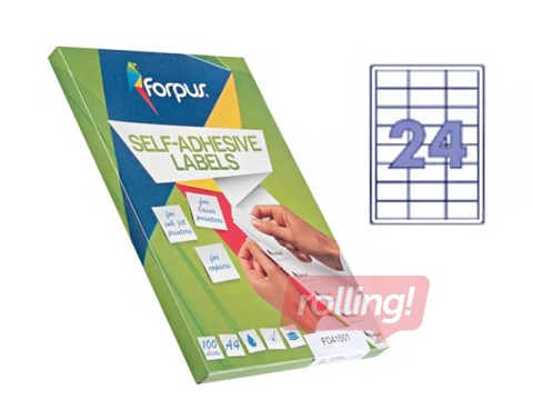 Uzlīmes Forpus, A4, 64.6x33.8 mm, 100 loksnes, baltas