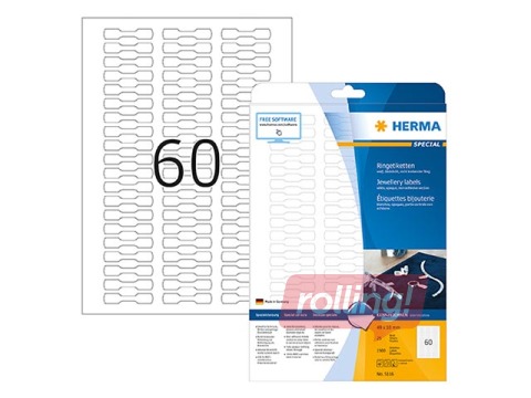 Uzlīmes Herma Special, A4, 49x10 mm, 25 loksnes, juvelieru izstrādājumiem