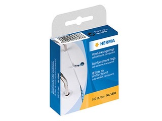 Riņķīši dokumentu perforācijas nostiprināšanai Herma,12 mm, caurspīdīgi, 500 gab.