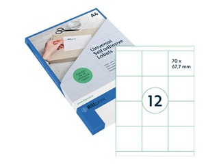 Uzlīmes Rillprint, A4, 70x67.7 mm,100 loksnes, baltas 