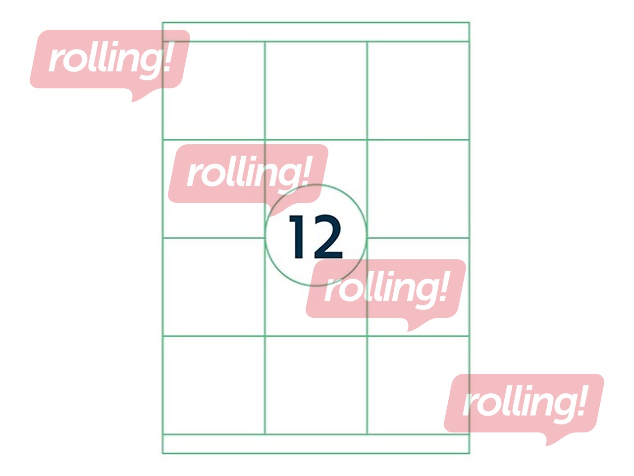 Uzlīmes Rillprint, A4, 70x67.7 mm,100 loksnes, baltas 