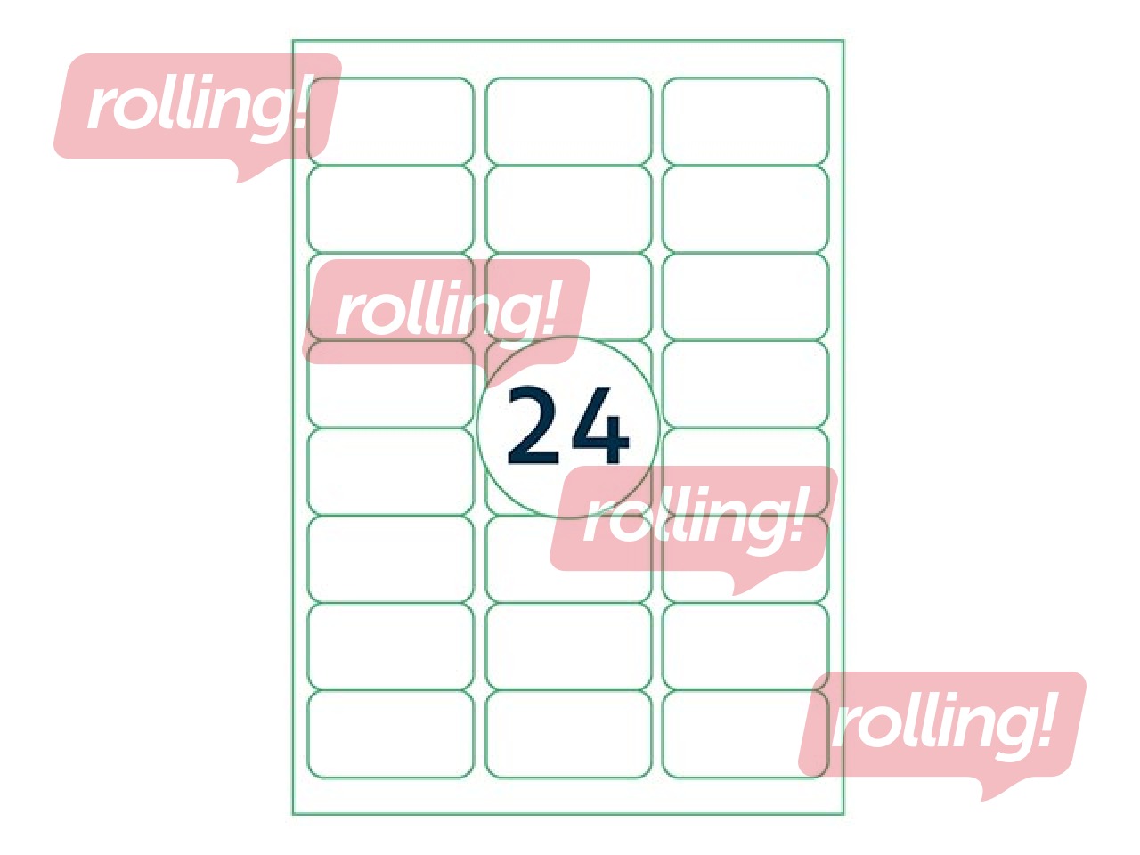 Uzlīmes Rillprint, A4, 63.5x33.9 mm,100 loksnes, baltas 