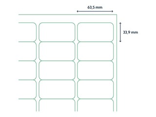 Uzlīmes Rillprint, A4, 63.5x33.9 mm,100 loksnes, baltas 