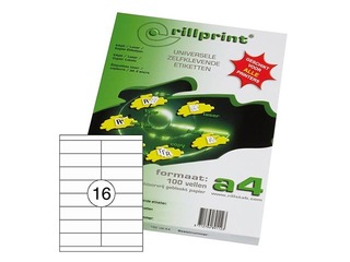 Uzlīmes Rillprint, A4, 105x33.8 mm,100 loksnes, baltas 